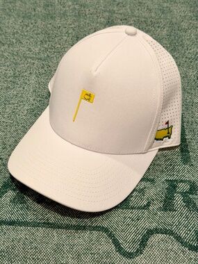 Masters Pin Flag Adjustable Snapback Mid/High Crown American Needle White Hat